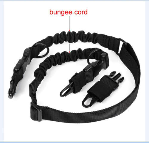 Quick release Tactical Two 2 Point Gun Sling Gen2 Adjustable Bungee Rifle Sling - Black