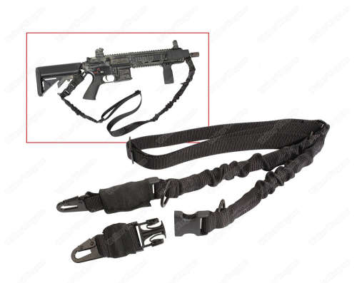 Quick release Tactical Two 2 Point Gun Sling Gen2 Adjustable Bungee Rifle Sling - Black