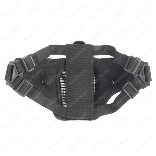 WST Fangs Metal Mesh Mask - White Teeth Black Mask