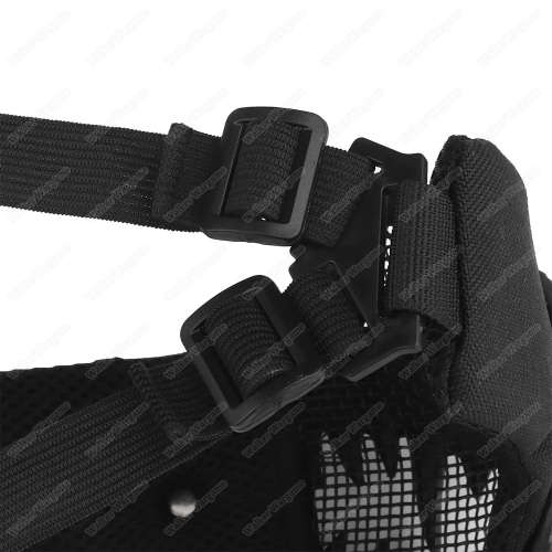 WST Fangs Metal Mesh Mask - White Teeth Black Mask