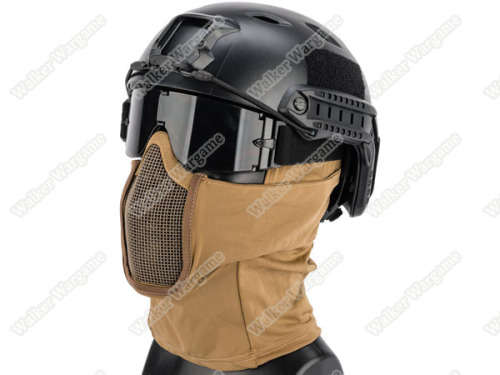 Shadow Fighter Balaclavas Headgear With Mesh Mouth Protector - Desert Tan