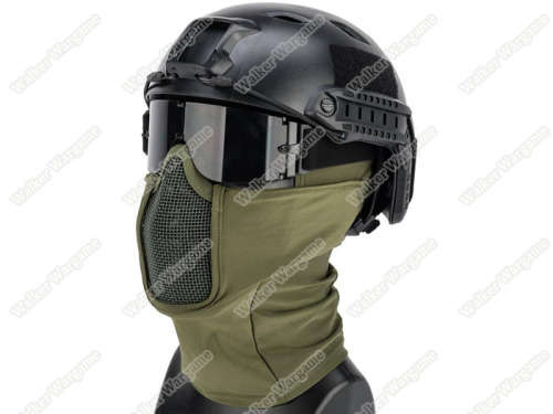 Shadow Fighter Balaclavas Headgear With Mesh Mouth Protector - OD Green