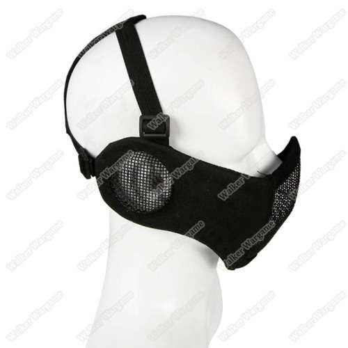 V1E Stalker Type Half Face Metal Mesh Mask With Integrated Mesh Ear Protection Multicam MC