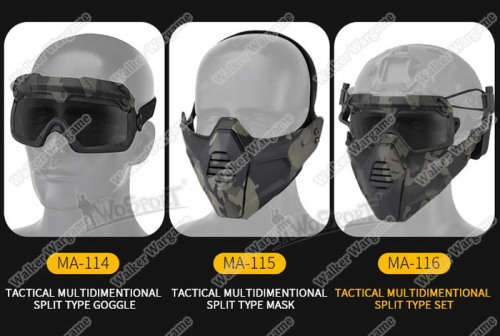 FMA SF Goggle and Face Mask Protect System Airsoft Mask - Multicam
