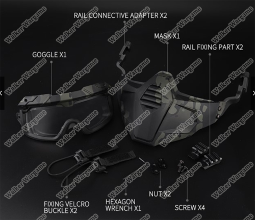 FMA SF Goggle and Face Mask Protect System Airsoft Mask - Multicam