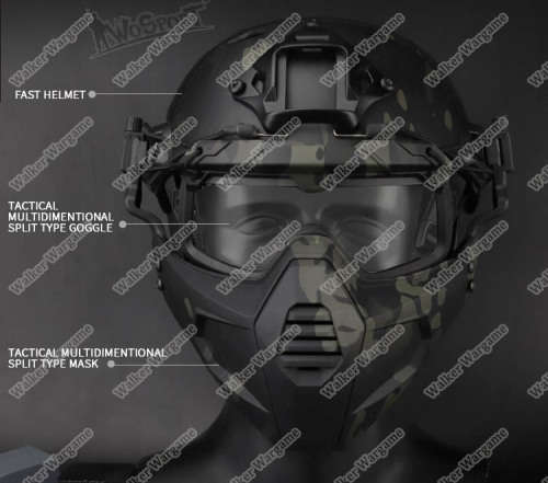 FMA SF Goggle and Face Mask Protect System Airsoft Mask - Multicam