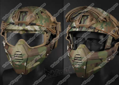 FMA SF Goggle and Face Mask Protect System Airsoft Mask - Multicam