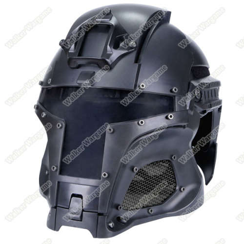 Tactical Samurai Airsoft Mask With Helmet - SWAT Black