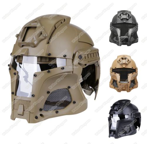 Tactical Samurai Airsoft Mask With Helmet - SWAT Black