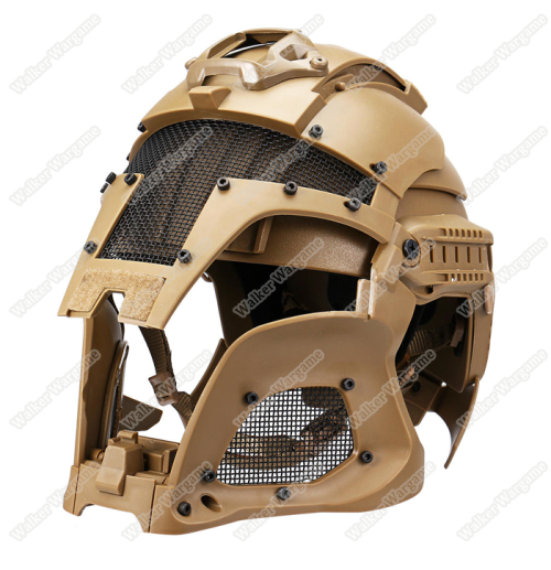 Tactical Samurai Airsoft Mask With Helmet - Desert Tan