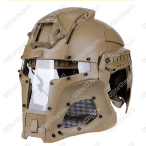 Tactical Samurai Airsoft Mask With Helmet - Desert Tan