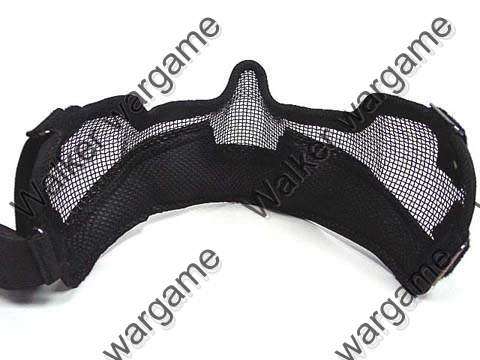 Airsoft Stalker Type Half Face Metal Mesh Mask Ver. 2 -- SWAT Black