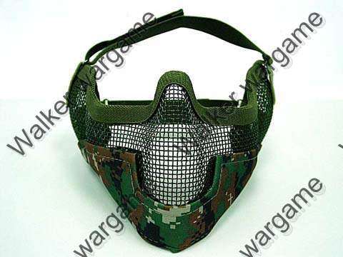 Airsoft Stalker Type Half Face Metal Mesh Mask Ver. 2 -- Digital Woodland