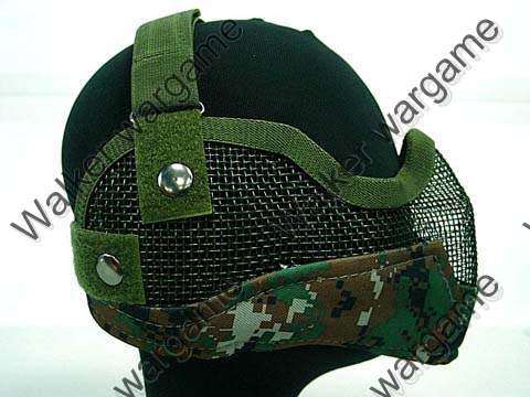 Airsoft Stalker Type Half Face Metal Mesh Mask Ver. 2 -- Digital Woodland