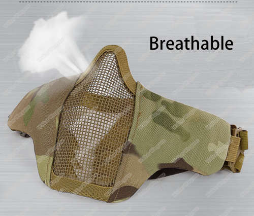 V1S Stalker Type Half Face Metal Mesh Mask - US Army WoodLand