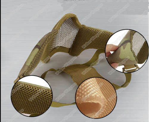 V1S Stalker Type Half Face Metal Mesh Mask - US Army WoodLand