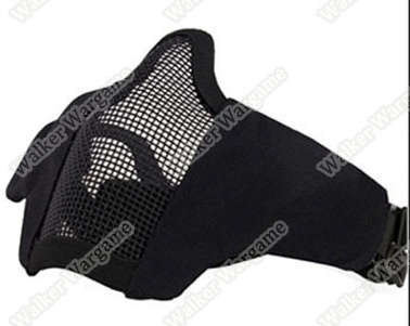V1S Stalker Type Half Face Metal Mesh Mask - Black