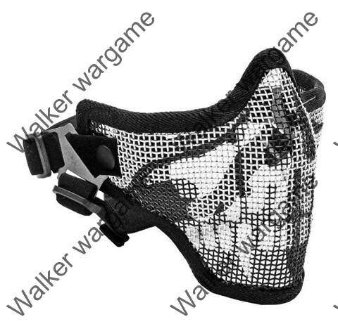 Stalker Type V1 Half Face Metal Mesh Face Mask - Skull Black