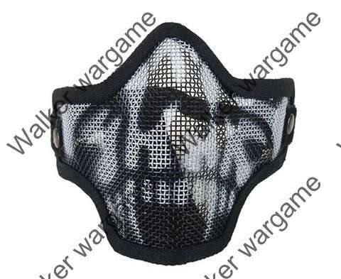 Stalker Type V1 Half Face Metal Mesh Face Mask - Skull Black