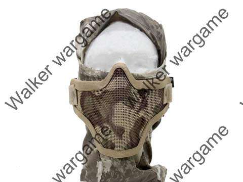 Stalker Type V1 Half Face Metal Mesh Face Mask - Desert Camo
