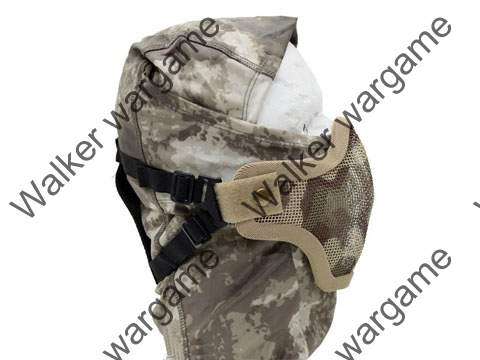 Stalker Type V1 Half Face Metal Mesh Face Mask - Desert Camo