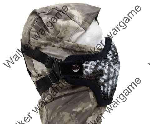 Stalker Type V1 Half Face Metal Mesh Face Mask - Skull Black