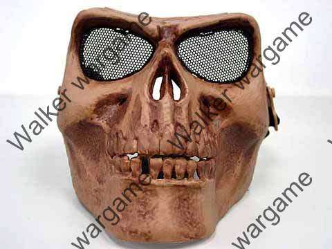 M02 Skull Plastic Full Face Protector Mask - Metal Bone Color