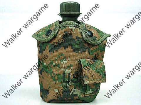 1Qt Canteen Water Bottle w/Pouch and Cup - US Marine Marpat Digital Woodland