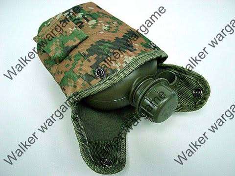 1Qt Canteen Water Bottle w/Pouch and Cup - US Marine Marpat Digital Woodland