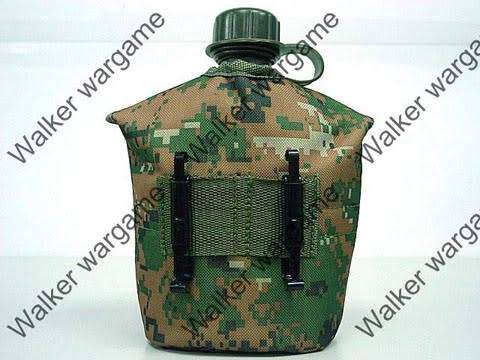 1Qt Canteen Water Bottle w/Pouch and Cup - US Marine Marpat Digital Woodland