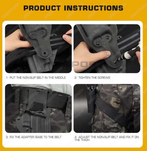 Elastic Anti-slip Thigh Belt For Leg Holster - Tan