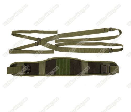Tactical Waist Padded Molle Belt With Suspender Duty Belt - Tan