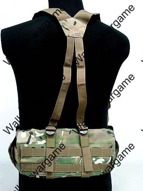 Tactical Waist Padded Molle Belt With Suspender Duty Belt - Multicam