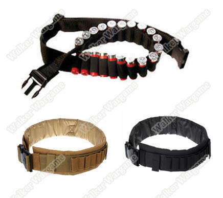Tactical Shotgun Shell Belt, Short Gun CORDURA Ammo Belt - TAN