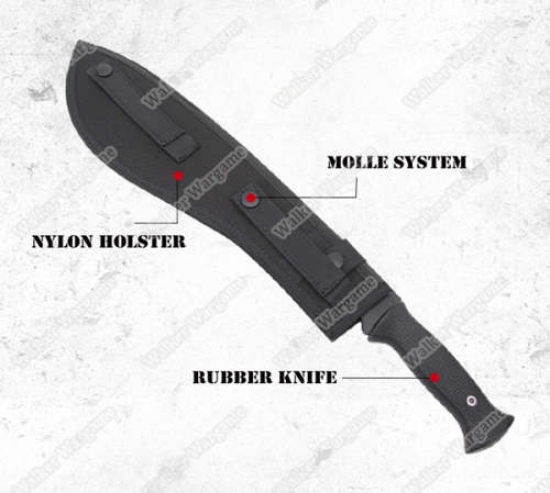 Rubber Training Tactical Rubber Machete With Holster - TAN