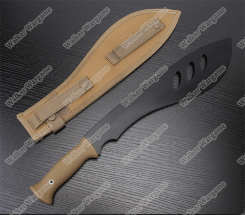 Rubber Training Tactical Rubber Machete With Holster - TAN