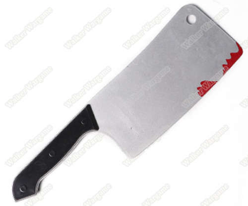 Rubber Training Knife - Halloween Butcher Cleaver With Blood