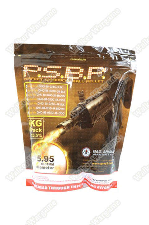 GandG 0.28G P.S.B.P. Perfect Spherical Seamless 6mm Airsoft BBs - 1KG 3571rds