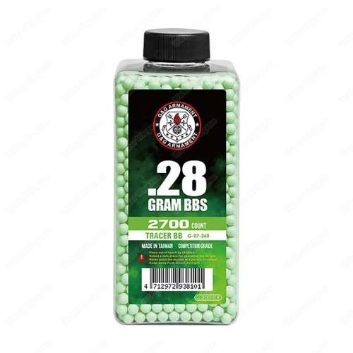 GandG Airsoft Tracer BB 0.28g 2400 Shots Green (Glow In The Dark)