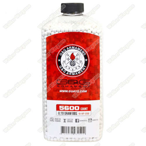 GandG 0.20G P.S.B.P. Perfect Spherical Seamless 6mm Airsoft BBs - 5600rds Bottle