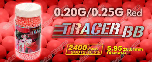 GandG Airsoft Tracer BB 0.25g 2400 Shots Red (Glow In The Dark)