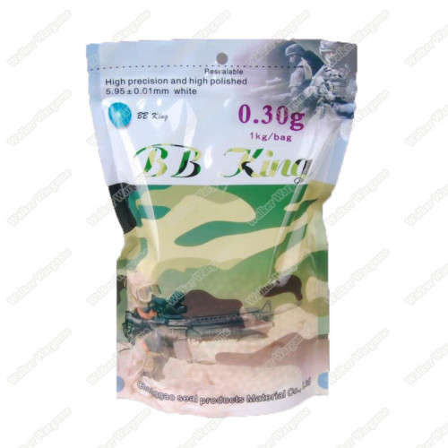 BB King Airsoft 6mm 0.30g BB 3300rds High Quality BB - White