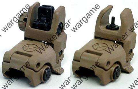 M-Sytle PTS Back Up Folding Sight One Set - Tan