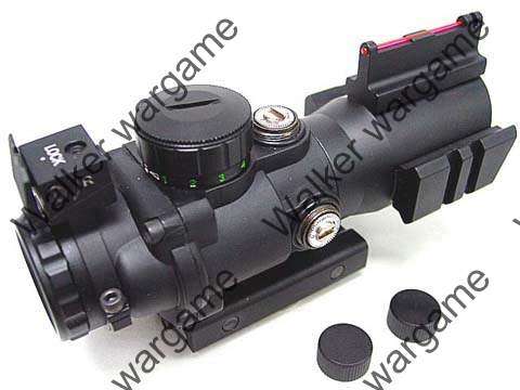 TAR 4x32mm Red/Green/Blue Cross-Hair Scope with Dual Rail - Black