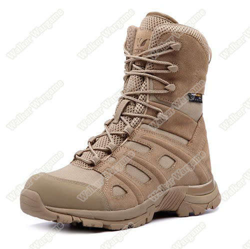 UniteWin Tactical Non-slip Combat Boots With Side Zip - Desert Tan UK8