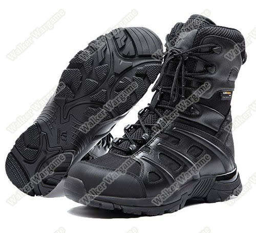 UniteWin Tactical Non-slip Combat Boots With Side Zip - SWAT Black UK9 Euro44 US9.5