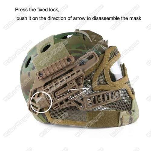 WST Airsoft Warrior System - Steel Wire Face Protective Fastjump Helemt Multicam