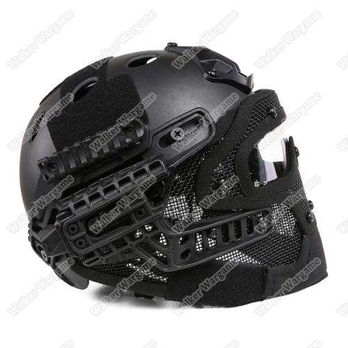 WST Airsoft Warrior System - Steel Wire Face Protective Fastjump Helemt SWAT Black