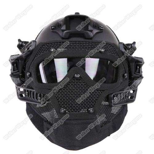 WST Airsoft Warrior System - Steel Wire Face Protective Fastjump Helemt SWAT Black