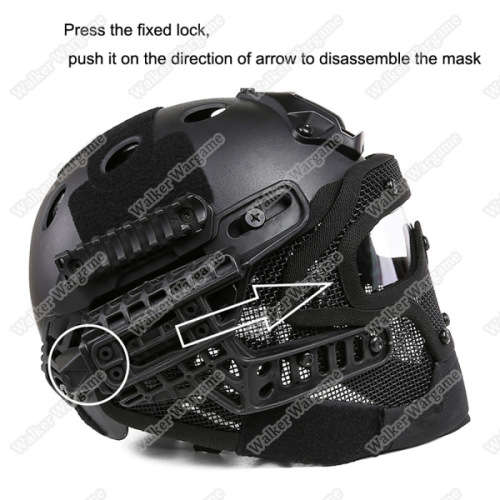 WST Airsoft Warrior System - Steel Wire Face Protective Fastjump Helemt SWAT Black